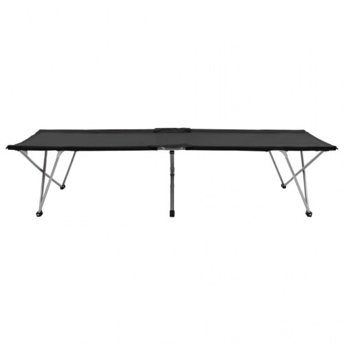 Campingseng 206 x 75 x 45 cm XXL sort