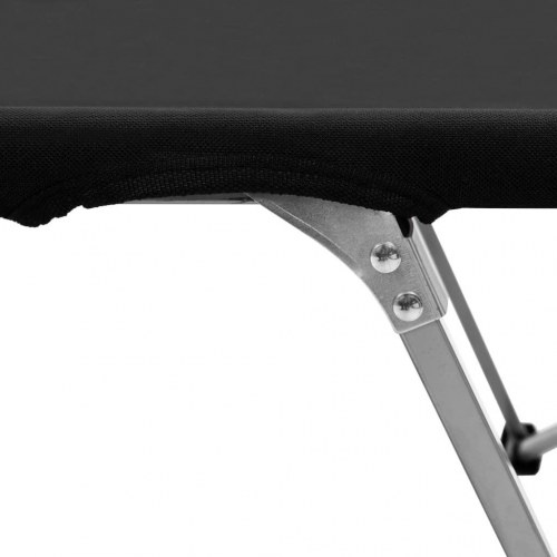Campingseng 206 x 75 x 45 cm XXL sort