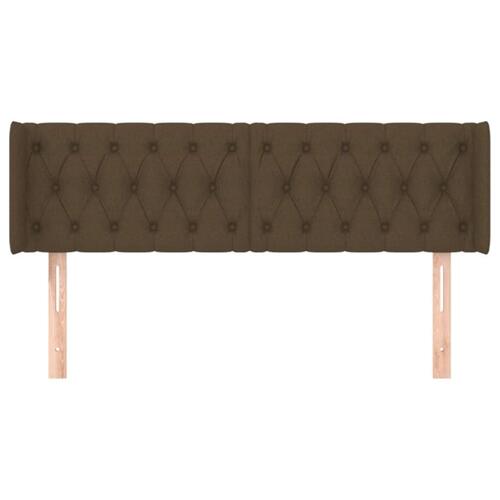 Sengegavl med kanter 163x16x78/88 cm stof mørkebrun