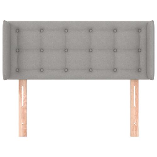 Sengegavl med kanter 83x16x78/128 cm stof lysegrå