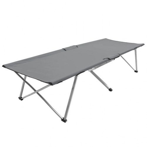 Campingseng 206 x 75 x 45 cm XXL grå