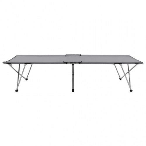 Campingseng 206 x 75 x 45 cm XXL grå