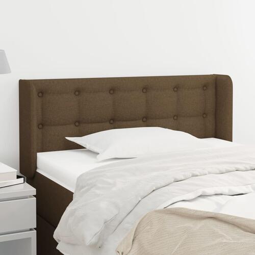 Sengegavl med kanter 93x16x78/88 cm stof mørkebrun