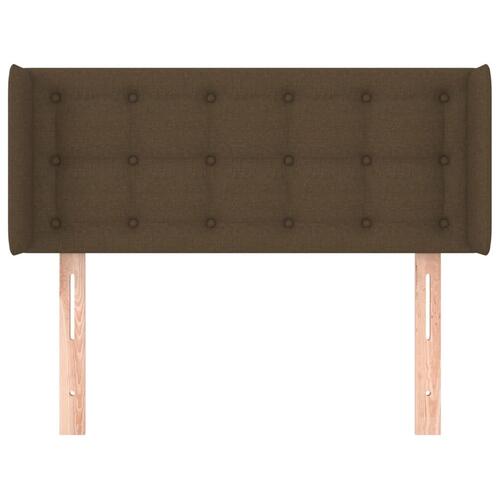 Sengegavl med kanter 93x16x78/88 cm stof mørkebrun