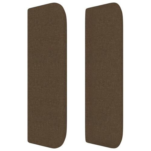 Sengegavl med kanter 93x16x78/88 cm stof mørkebrun