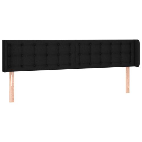 Sengegavl med kanter 163x16x78/88 cm stof sort