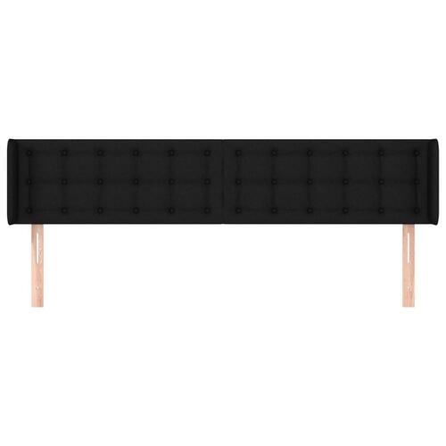 Sengegavl med kanter 163x16x78/88 cm stof sort