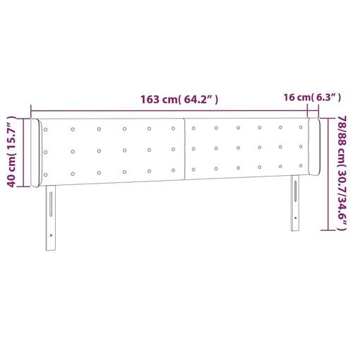Sengegavl med kanter 163x16x78/88 cm stof sort