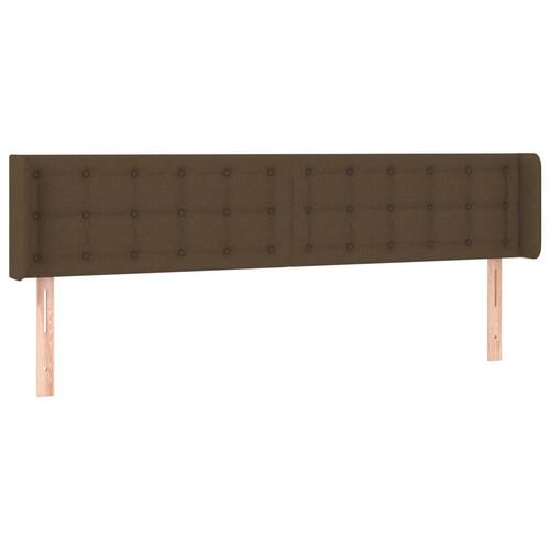 Sengegavl med kanter 163x16x78/88 cm stof mørkebrun