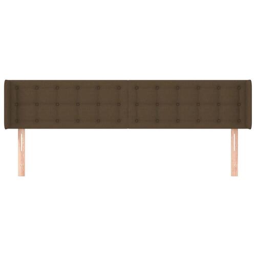 Sengegavl med kanter 163x16x78/88 cm stof mørkebrun