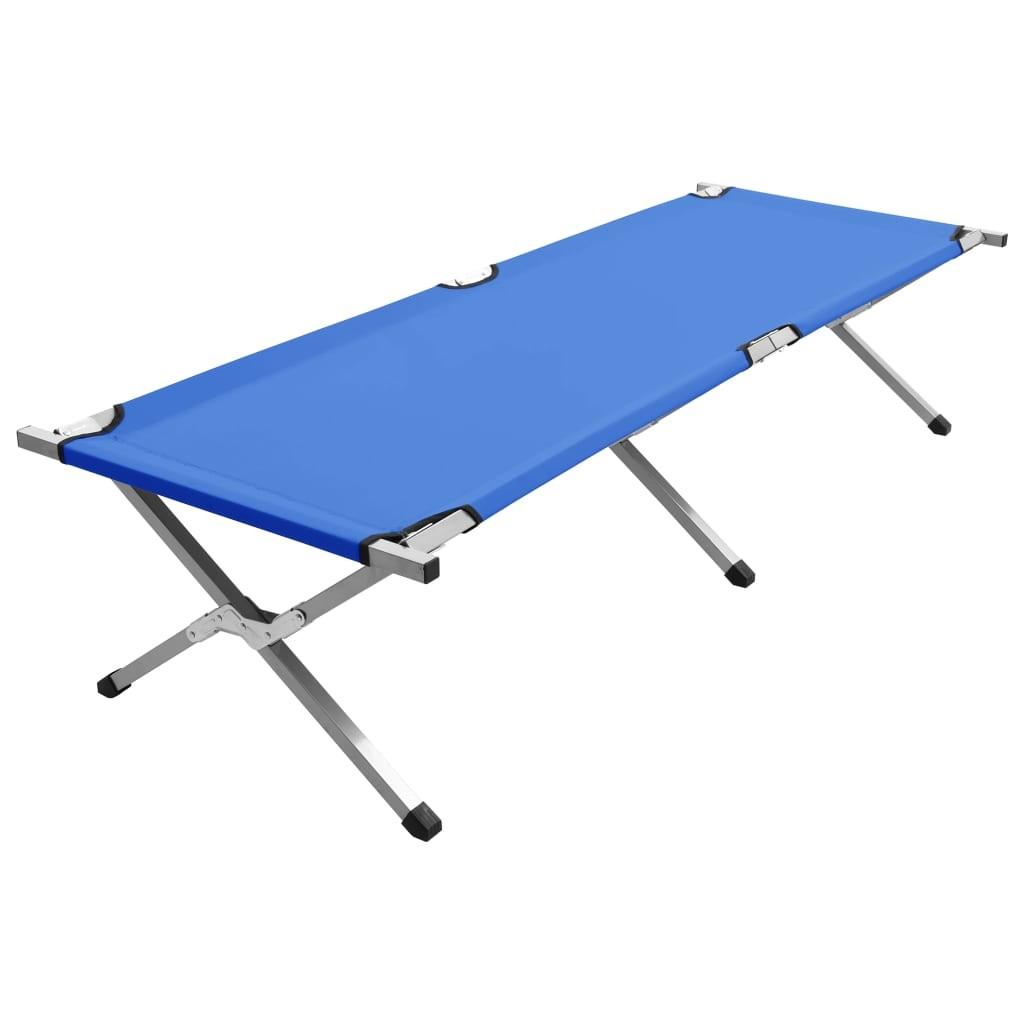 Campingseng 190 x 74 x 47 cm XL blå
