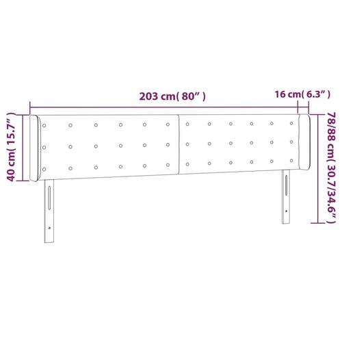 Sengegavl med kanter 203x16x78/88 cm stof sort
