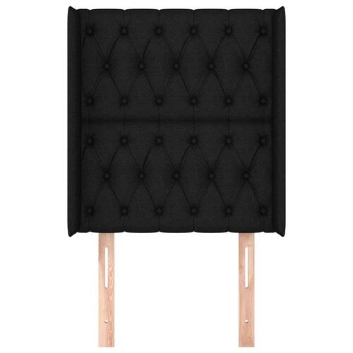 Sengegavl med kanter 83x16x118/128 cm stof sort