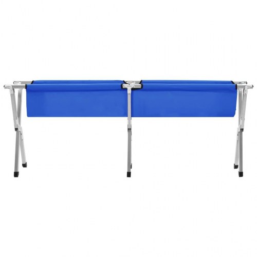 Campingseng 190 x 74 x 47 cm XL blå