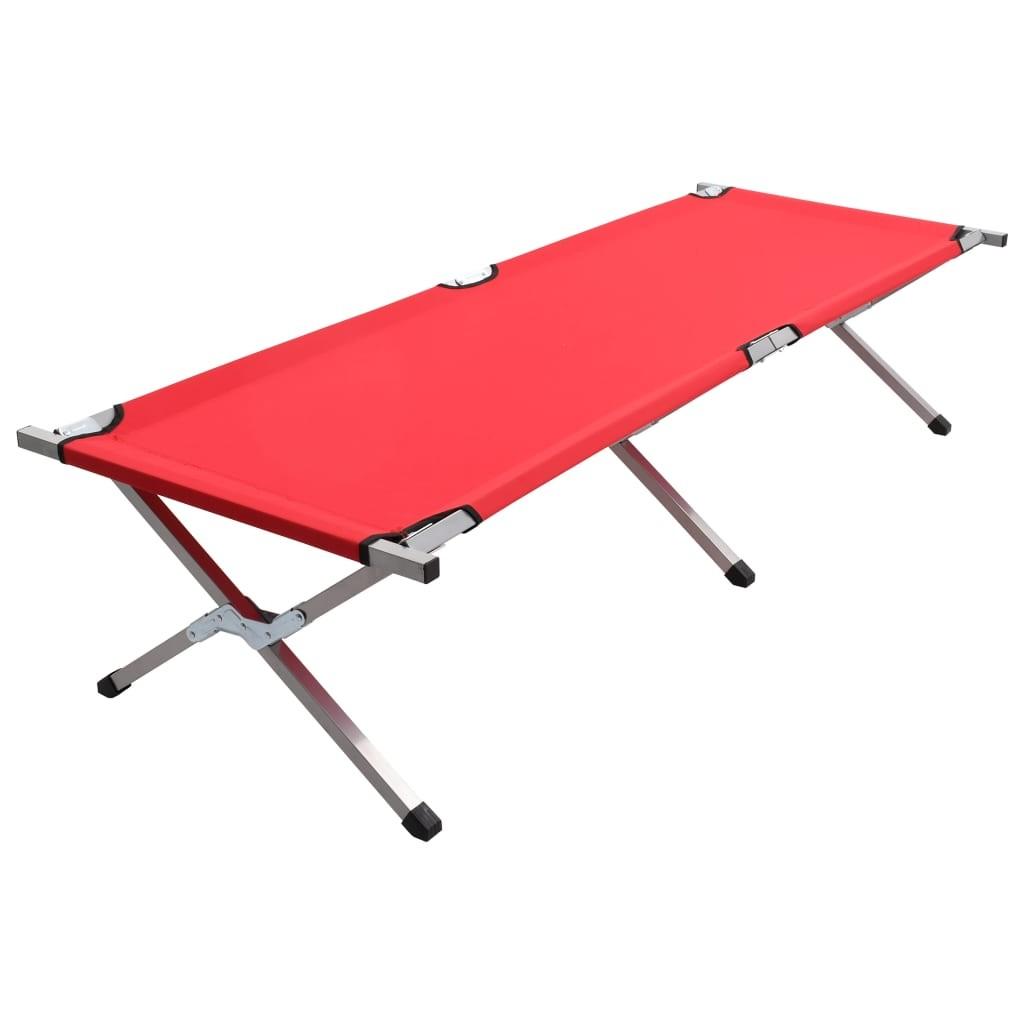 Campingseng 190 x 74 x 47 cm XL rød