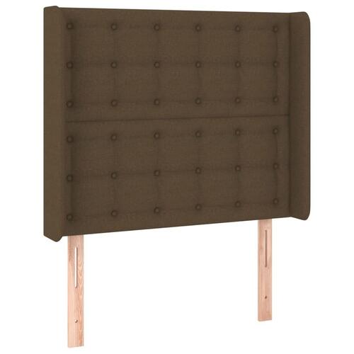 Sengegavl med kanter 83x16x118/128 cm stof mørkebrun