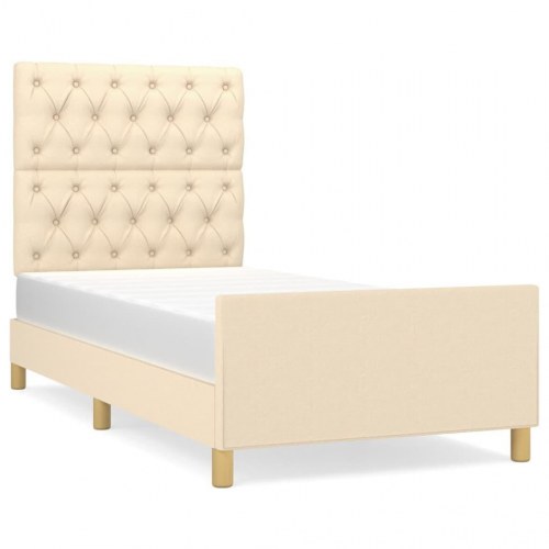 Sengeramme uden madras 80×200 cm - stof, cremefarvet