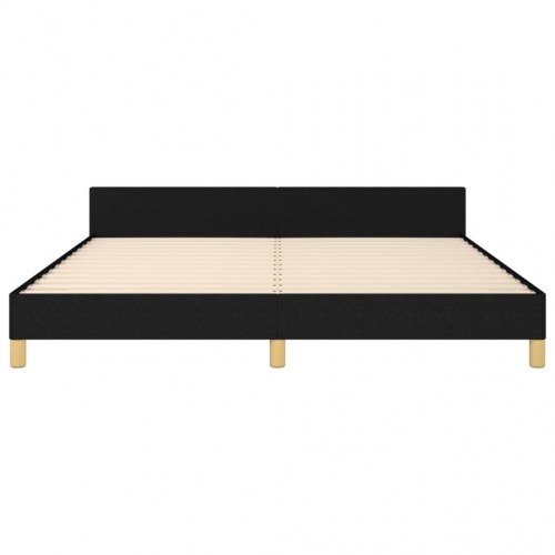 Sengeramme med sengegavl 160x200 cm - stof, sort