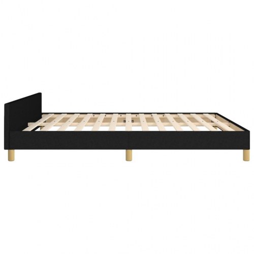 Sengeramme med sengegavl 160x200 cm - stof, sort