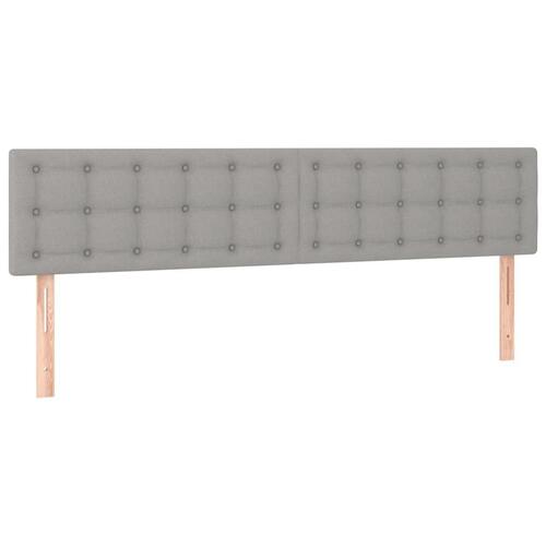 Sengegavle 2 stk. 100x5x78/88 cm stof lysegrå