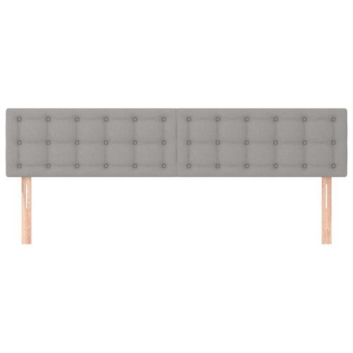 Sengegavle 2 stk. 100x5x78/88 cm stof lysegrå