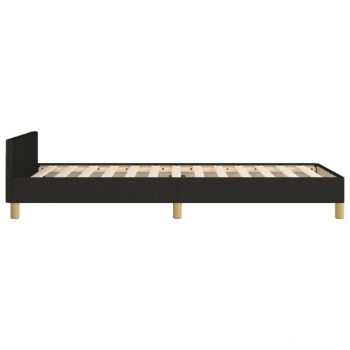 Sengeramme med sengegavl 80×200 cm - sort stof