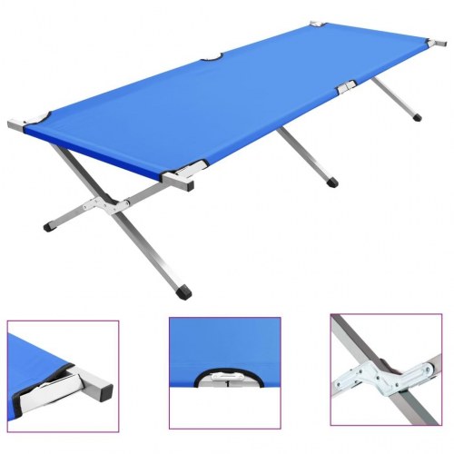 Campingseng 210 x 80 x 48 cm XXL blå
