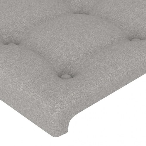 Sengeramme med sengegavl 90×200 cm - stof, lysegrå