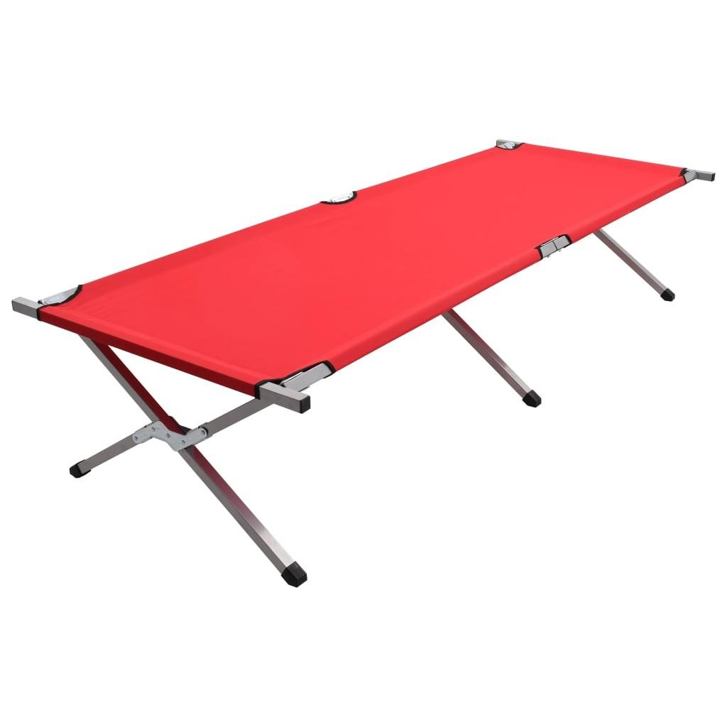 Campingseng 210 x 80 x 48 cm XXL rød