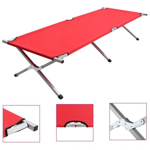 Campingseng 210 x 80 x 48 cm XXL rød