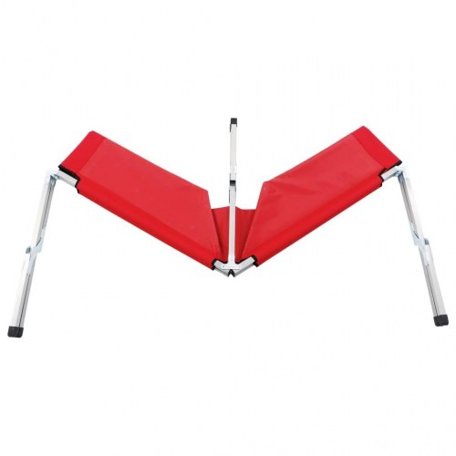 Campingseng 210 x 80 x 48 cm XXL rød