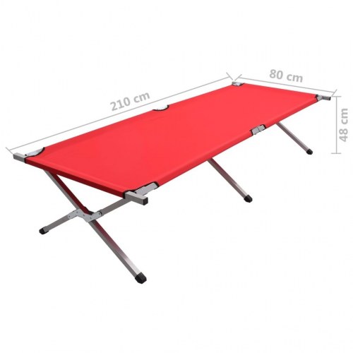 Campingseng 210 x 80 x 48 cm XXL rød