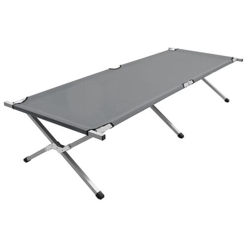 Campingseng 210 x 80 x 48 cm XXL grå