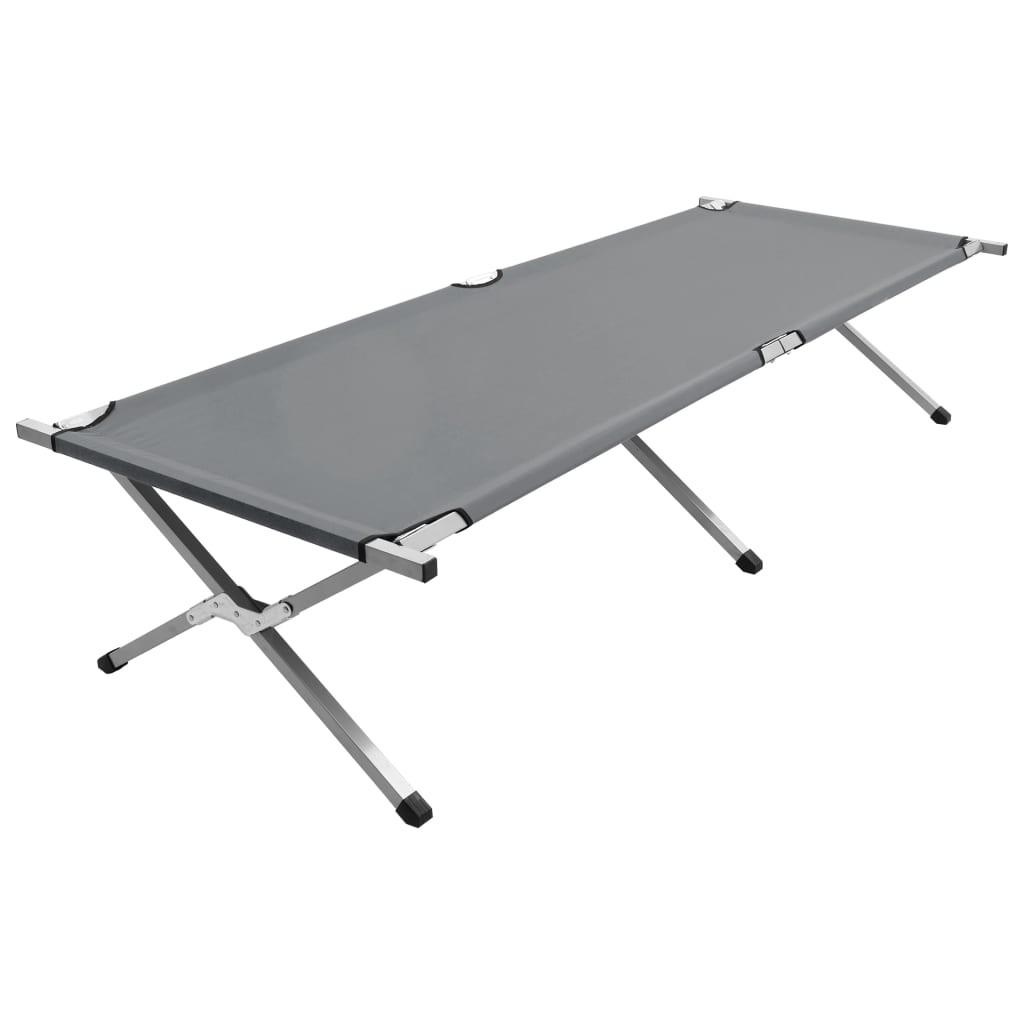 Campingseng 210 x 80 x 48 cm XXL grå