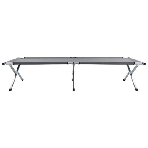 Campingseng 210 x 80 x 48 cm XXL grå