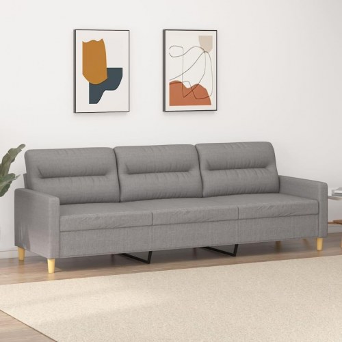 3-personers sofa 210 cm stof lysegrå