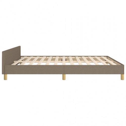 Sengeramme med sengegavl 180×200 cm - stof gråbrun