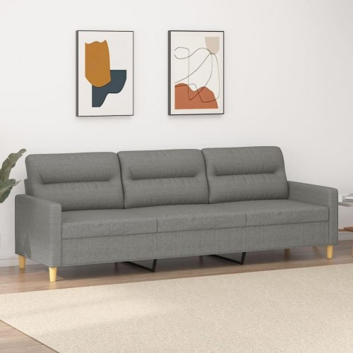 3-personers sofa 210 cm stof mørkegrå