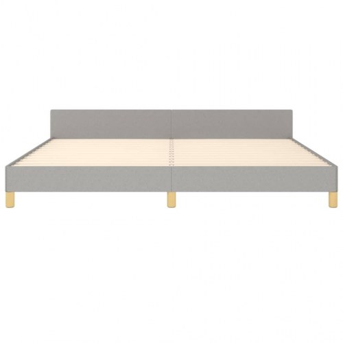 Sengeramme 200x200 cm med justerbar sengegavl - stof, lysegrå