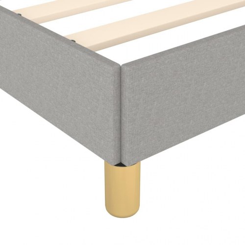 Sengeramme 200x200 cm med justerbar sengegavl - stof, lysegrå