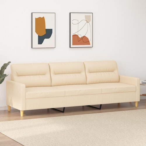 3-personers sofa 210 cm stof cremefarvet