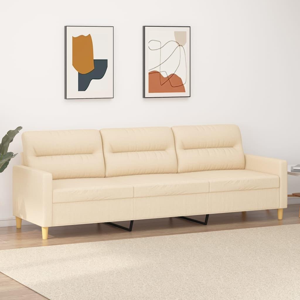 3-personers sofa 210 cm stof cremefarvet