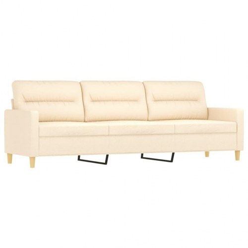 3-personers sofa 210 cm stof cremefarvet