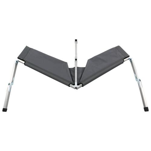 Campingseng 210 x 80 x 48 cm XXL grå