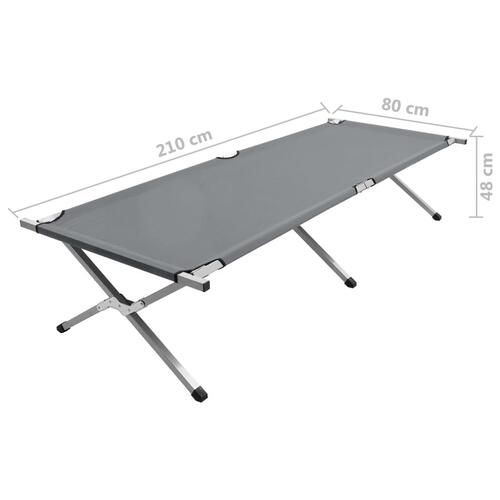 Campingseng 210 x 80 x 48 cm XXL grå