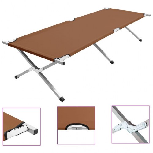 Campingseng 210 x 80 x 48 cm XXL brun