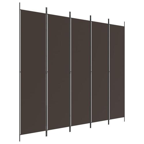 5-panels rumdeler 250x220 cm stof brun