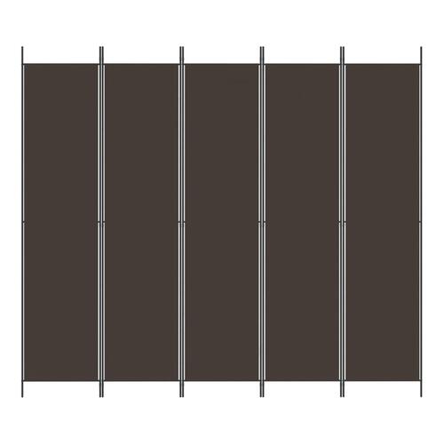 5-panels rumdeler 250x220 cm stof brun