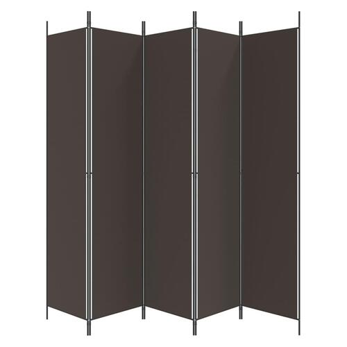 5-panels rumdeler 250x220 cm stof brun