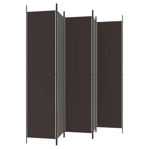 5-panels rumdeler 250x220 cm stof brun